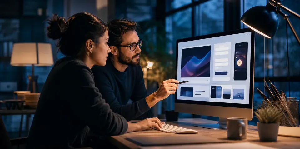 Website professionals reviewing useful site functionality