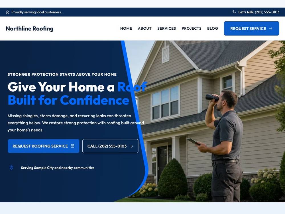 Northline Roofing homepage design preview